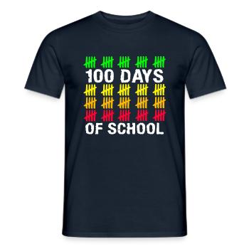 Stick Student 100. Tag 100 Tage Schule - Männer T-Shirt - Navy - Vorne - AI Model Male 178 light (178cm)