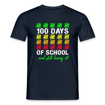 Stick 100. Tag Liebt Immer Noch 100 Tage Schule - Männer T-Shirt - Navy - Vorne - AI Model Male 178 light (178cm)