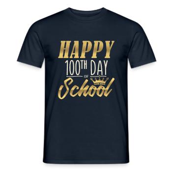 Étudiant royal heureux 100e jour 100 jours d’école - T-shirt homme - marine - Devant - AI Model Male 178 light (178cm)