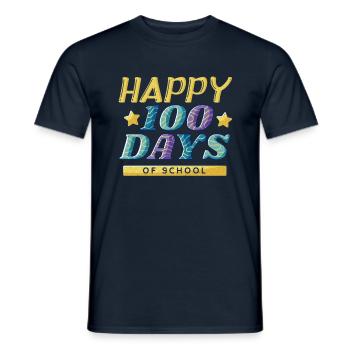 Colorful Student Happy 100th Day 100 Day Of School - Men's T-Shirt - navy - Front - AI Model Male 178 light (178cm)