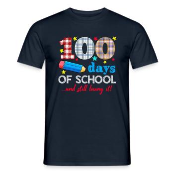 Plaid 100e jour toujours aimant 100 jours d’école - T-shirt homme - marine - Devant - AI Model Male 178 light (178cm)