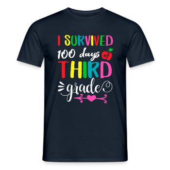 100e jour a survécu à la 3e année 100 jours d’école - T-shirt homme - marine - Devant - AI Model Male 178 light (178cm)