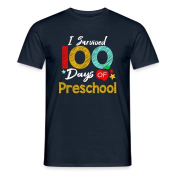 Colors Survived Preschool 100 Days Of School - Men's T-Shirt - navy - Front - AI Model Male 178 light (178cm)