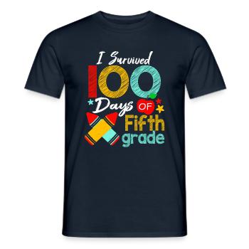 Colors überlebte die 5. Klasse 100 Schultage - Männer T-Shirt - Navy - Vorne - AI Model Male 178 light (178cm)