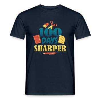 Books Pen 100th Day Sharper 100 Days Of School - Men's T-Shirt - navy - Front - AI Model Male 178 light (178cm)