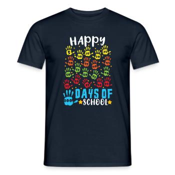 Mains Étudiant heureux 100e jour 100 jours d’école - T-shirt homme - marine - Devant - AI Model Male 178 light (178cm)