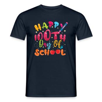 Happy 100th Day Colorful 100 Days Of School - Men's T-Shirt - navy - Front - AI Model Male 178 light (178cm)