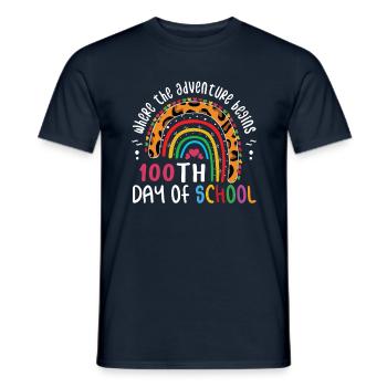 Leopard Rainbow 100th Day 100 Days Of School - Men's T-Shirt - navy - Front - AI Model Male 178 light (178cm)