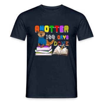 Happy 100th Day Otter 100 Tage Schule - Männer T-Shirt - Navy - Vorne - AI Model Male 178 light (178cm)