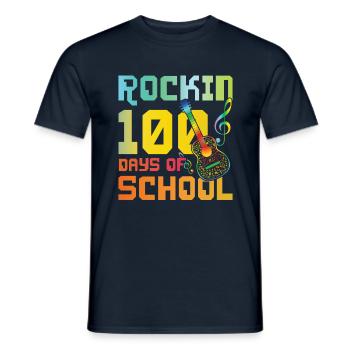 100e jour de guitare à bascule 100 jours d’école - T-shirt homme - marine - Devant - AI Model Male 178 light (178cm)