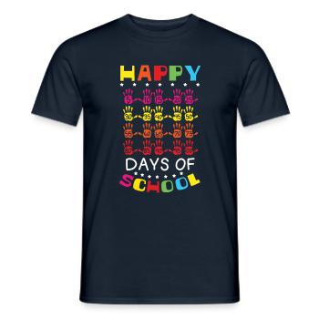 Mignon étudiant heureux 100e jour 100 jours d’école - T-shirt homme - marine - Devant - AI Model Male 178 light (178cm)