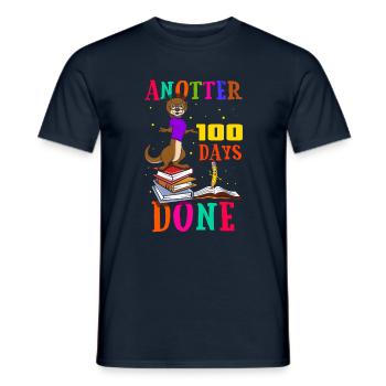Happy 100th Day Done Otter 100 Tage Schule - Männer T-Shirt - Navy - Vorne - AI Model Male 178 light (178cm)