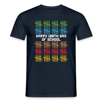 100e jour d’école 100 100 jours heureux d’école - T-shirt homme - marine - Devant - AI Model Male 178 light (178cm)