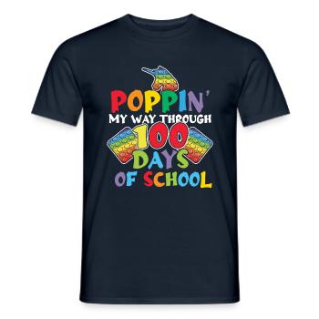 Kid 100th Day Pop Fidget Happy 100 Days Of School - T-shirt homme - marine - Devant - AI Model Male 178 light (178cm)