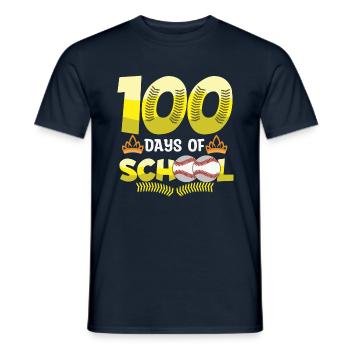 100e jour de softball baseball 100 jours d’école - T-shirt homme - marine - Devant - AI Model Male 178 light (178cm)