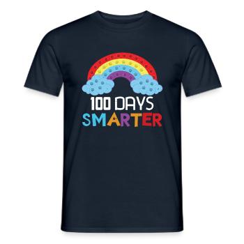 Rainbow Pop 100. Tag Klügere Schultage - Männer T-Shirt - Navy - Vorne - AI Model Male 178 light (178cm)