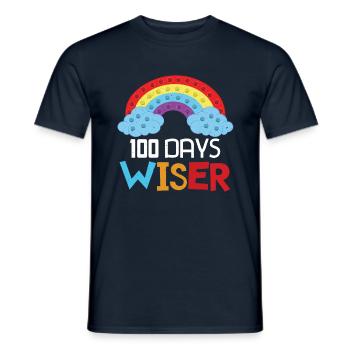 Rainbow Pop 100. Tag Klügere Schultage - Männer T-Shirt - Navy - Vorne - AI Model Male 178 light (178cm)