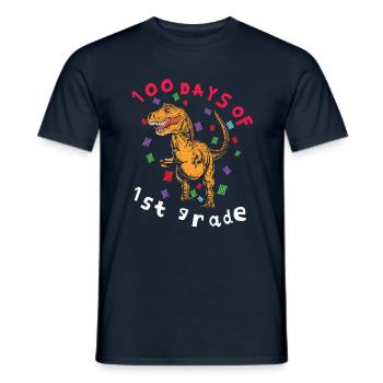 1. Klasse 100. Tag Dinosaurier 100 Tage Schule - Männer T-Shirt - Navy - Vorne - AI Model Male 178 light (178cm)