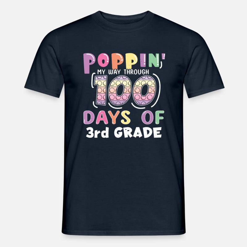 100. Tag 3. Klasse Pop Bubble 100 Tage Schule - Männer T-Shirt - Navy