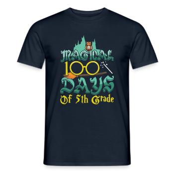 Eule 5. Klasse 100. Tag Magische 100 Tage Schule - Männer T-Shirt - Navy - Vorne - AI Model Male 178 light (178cm)