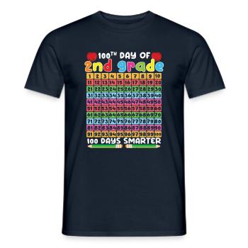 100e jours du calendrier de 2e année 100 jours d’école - T-shirt homme - marine - Devant - AI Model Male 178 light (178cm)