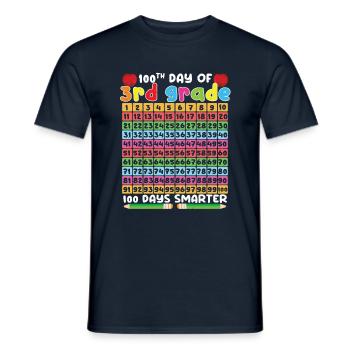 100e jours du calendrier de la 3e année 100 jours d’école - T-shirt homme - marine - Devant - AI Model Male 178 light (178cm)