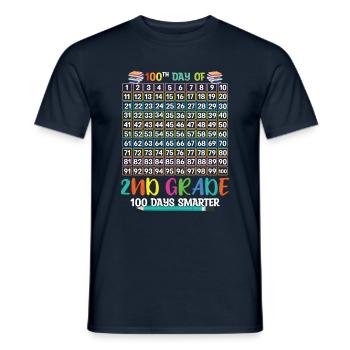 Plus intelligent 100e jour de 2e année 100 jour d’école - T-shirt homme - marine - Devant - AI Model Male 178 light (178cm)
