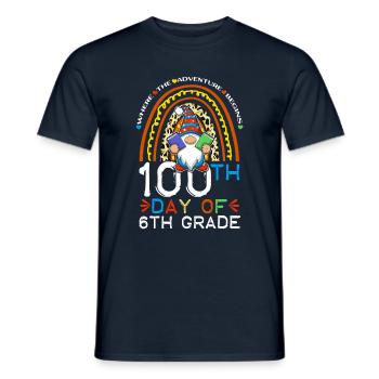 6. Klasse Gnom Happy 100th Day 100 Tage Schule - Männer T-Shirt - Navy - Vorne - AI Model Male 178 light (178cm)