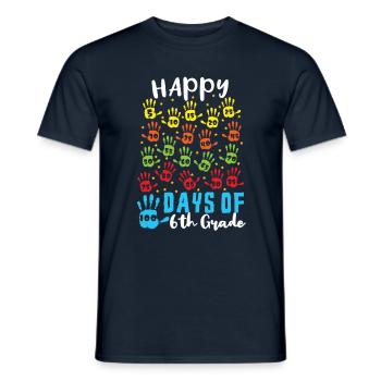 Hände 6. Klasse Happy 100th Day 100 Tage Schule - Männer T-Shirt - Navy - Vorne - AI Model Male 178 light (178cm)