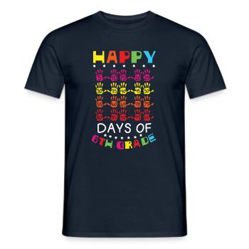 6. Klasse Hände Happy 100th Day 100 Tage Schule - Männer T-Shirt - Navy - Vorne - AI Model Male 178 light (178cm)