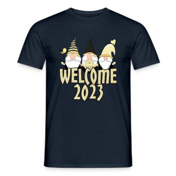 Frohes Neues Jahr 2023 Hallo 2023 Neujahrszwerge - Männer T-Shirt - Navy - Vorne - AI Model Male 178 light (178cm)
