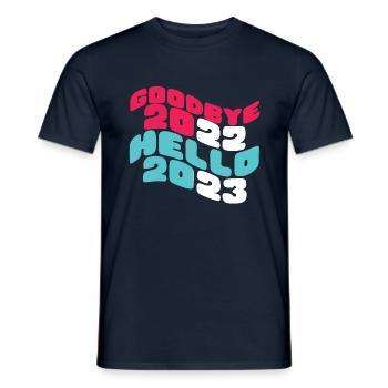 Bye 2022 Happy New Year 2023 Hello 2023 New Year - Men's T-Shirt - navy - Front - AI Model Male 178 light (178cm)
