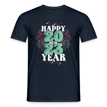 Happy New Year Celebrate 2023 Hello 2023 New Year - Men's T-Shirt - navy - Front - AI Model Male 178 light (178cm)