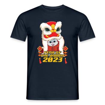 Dragon Rabbit 2023 New Year Happy Chinese New Year - Männer T-Shirt - Navy - Vorne - AI Model Male 178 light (178cm)