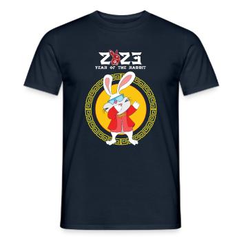 Joyeux Nouvel An chinois Dab Rabbit 2023 Nouvel An - T-shirt homme - marine - Devant - AI Model Male 178 light (178cm)