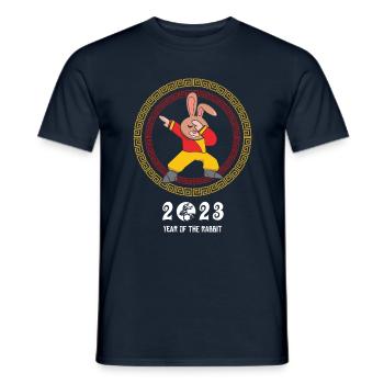 Dabbing Dab Chinese New Year Rabbit 2023 New Year - Männer T-Shirt - Navy - Vorne - AI Model Male 178 light (178cm)