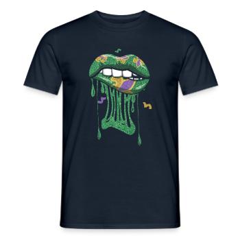Bite Lips Festival Parade Beads Mardi Gras - Männer T-Shirt - Navy - Vorne - AI Model Male 178 light (178cm)