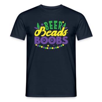 Festival Parade Beer Lover Beads Mardi Gras 2023 - Männer T-Shirt - Navy - Vorne - AI Model Male 178 light (178cm)