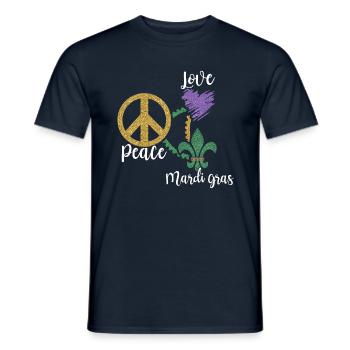 Festival Parade Beads Love Peace Mardi Gras - Männer T-Shirt - Navy - Vorne - AI Model Male 178 light (178cm)