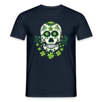 Sugar Bone Skeleton Shamrock Saint Patrick Day - Men's T-Shirt - navy - Front - AI Model Male 178 light (178cm)