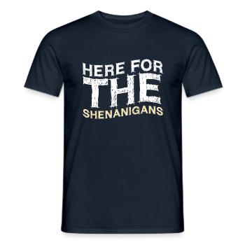 Trèfle ici pour les manigances Saint Patrick - T-shirt homme - marine - Devant - AI Model Male 178 light (178cm)