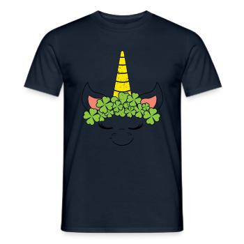 Unicorn Kids Kawaii Clover Saint Patrick Day - Männer T-Shirt - Navy - Vorne - AI Model Male 178 light (178cm)
