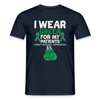 Portez du vert pour les patients Sensibilisation aux maladies rénales - T-shirt homme - marine - Devant - AI Model Male 178 light (178cm)