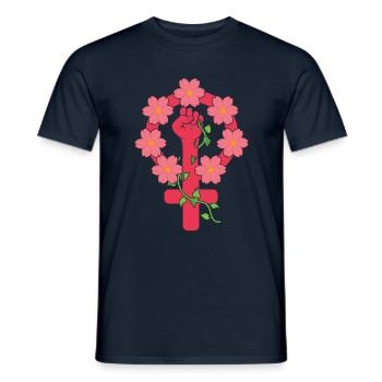 International Womens Day Girl Feminist Symbol - Men's T-Shirt - navy - Front - AI Model Male 178 light (178cm)