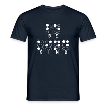 Kind Kindness Braille Alphabet Braille Language - Men's T-Shirt - navy - Front - AI Model Male 178 light (178cm)