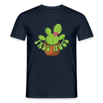 Umarmen Kaktus Lustiger Bauer Garten Hobbygärtner - Männer T-Shirt - Navy - Vorne - AI Model Male 178 light (178cm)