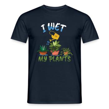 Wet My Plants Funny Farmer Garden Hobby Gardener - Männer T-Shirt - Navy - Vorne - AI Model Male 178 light (178cm)