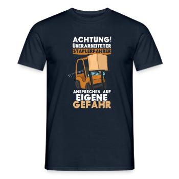 Danger Forklift Driver Operator Truck Forklift - Men's T-Shirt - navy - Front - AI Model Male 178 light (178cm)