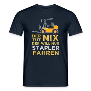 Want To Be A Forklift Driver Truck Operator - Men's T-Shirt - navy - Front - AI Model Male 178 light (178cm)