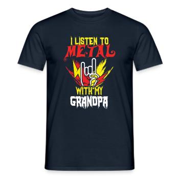 Metal mit Opa Metal Kid Music Lover Rocker - Männer T-Shirt - Navy - Vorne - AI Model Male 178 light (178cm)
